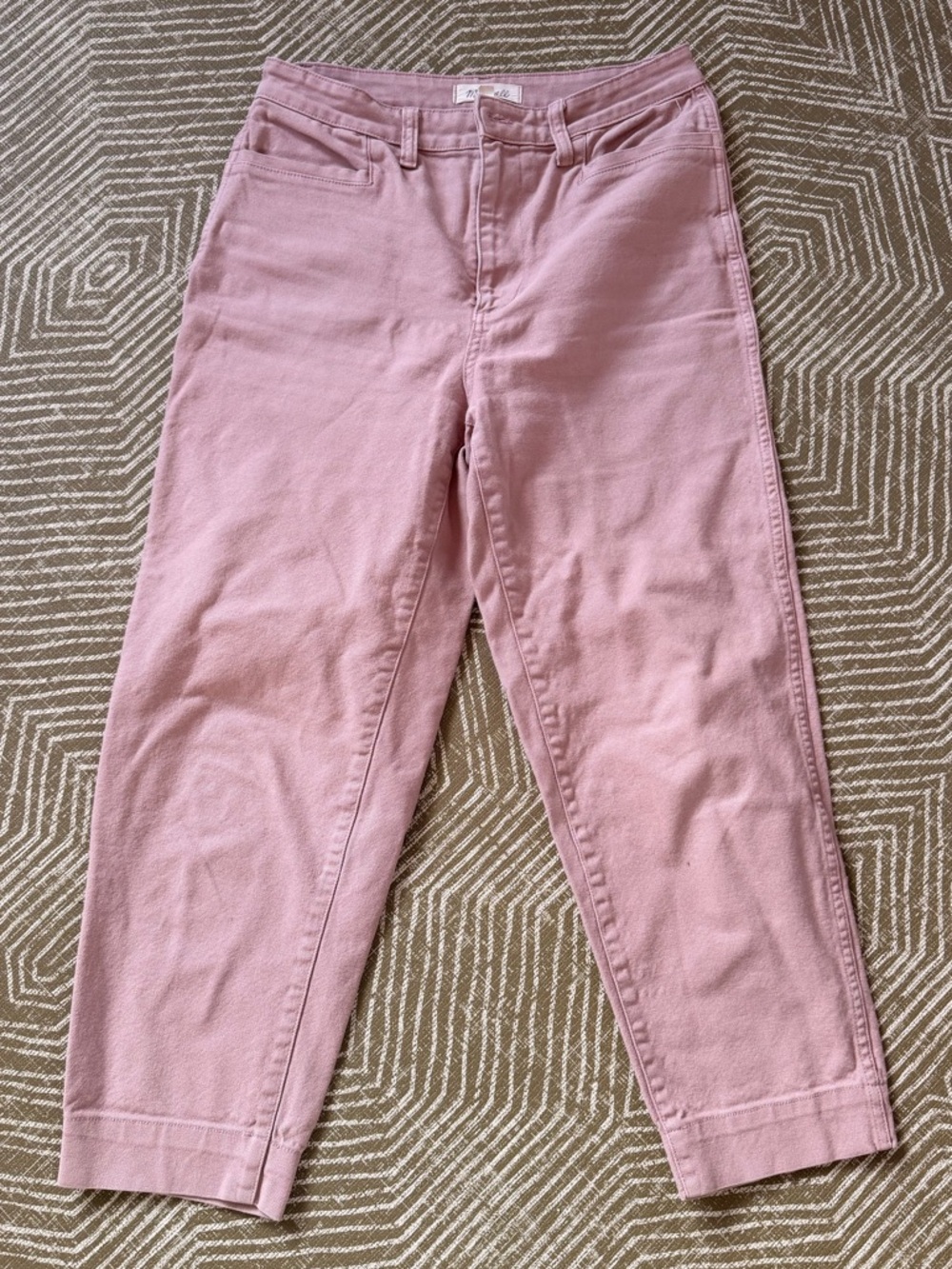 Madewell Pink Straight Leg Crop Pants Size 28 High Rise
